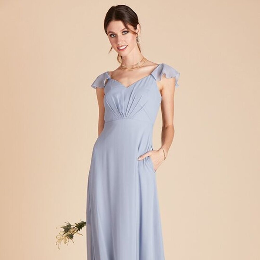Birdy Grey Kae Dress in Dusty Blue Chiffon